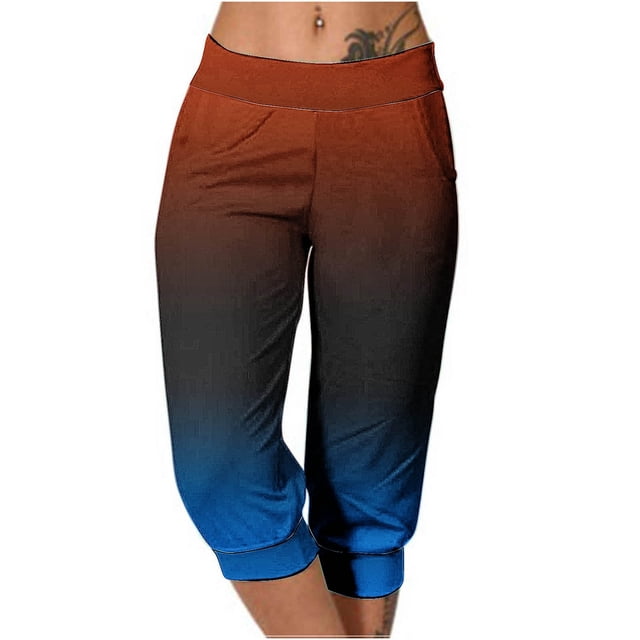 Yuyuzo Womens Capri Pants High Waisted Drawstring Sweatpants Running Gym Cropped Trousers with Pockets