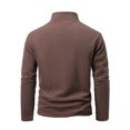 thumbnail image 4 of Ediodpoh Chandail à Col Roulé pour Hommes Chaud à Capuche Automne et Hiver Double avec Couleur Manteau à Fermeture Éclair Chandails pour Hommes Café S, 4 of 5
