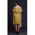 thumbnail image 4 of Bimba Gold Ocean Print Womens Chic Style Cold Shoulder Shift Dress Summer Tunic - X-Large, 4 of 6