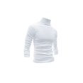 thumbnail image 2 of INSPIRE CHIC Chandails pour Hommes, Chandail à Col Roulé, Manches Longues, Extensible, Coupe Ajustée, Hauts 34 Blanc, 2 of 7