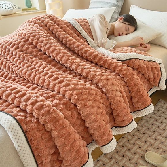 Extra Thick Flannel Fleece Blanket | Double Layer Warm & Soft Throw for Bed, Couch, or Office Nap | 200x150cm (78.74x59.05in) | 1 Piece