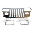 thumbnail image 1 of Convient 1987-1995 Jeep Wrangler YJ Crown Automotive Insert de Grille RT34045 RT Tout-Terrain; Superposition; avec Découpe; Acier Inoxydable; avec Lunettes de Phare, 1 of 3