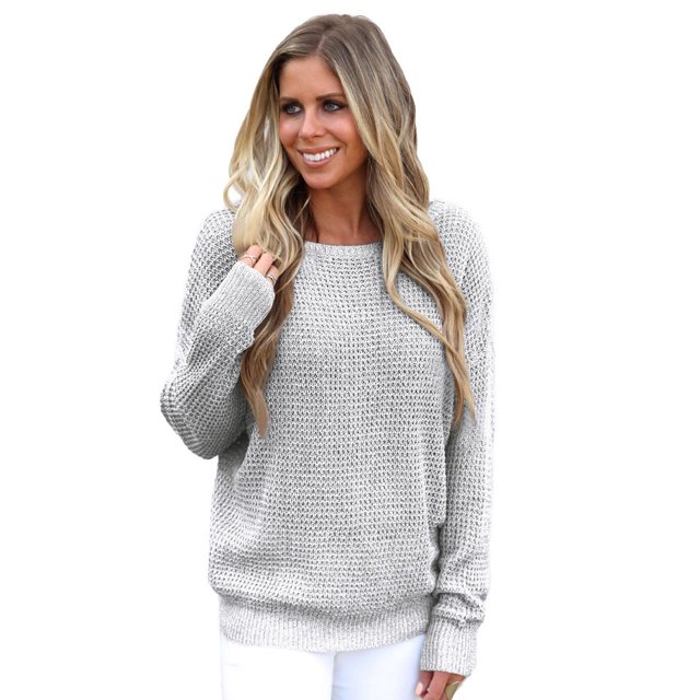 Pull Femme Gris/kaki/marron/noir/rouge/vert Dos Croisé Ajouré