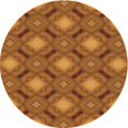 thumbnail image 1 of Ahgly Tapis Rond Lavable en Machine Intérieur Transitionnel Orange Néon, 3 Pieds Rond, 1 of 7