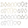 thumbnail image 2 of Blank Pendant Frame, Hollow Frame Pendant Geometric Frame Pendant 30Pcs DIY Jewelry Making  For Bracelets For Mobile Phone Decoration, 2 of 8