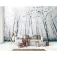 thumbnail image 2 of 3D Wallpaper Snow Bird Forest SKU# WAL0032, 2 of 7