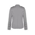 thumbnail image 5 of IROINID Veste Blazer Courte pour Femme, Encolure Ronde, Couleur Unie, Manches Longues, Coupe Ample, Petit Complet à Simple Boutonnage, Manteau Court, Haut, Gris, 5 of 5