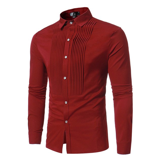 Pompotops Nouvelle Chemise Décontractée Mode Homme à Pli Frontal à Manches Longues Chemise Manteau en Solde