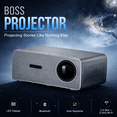 thumbnail image 4 of Boss 4K Portable Projector 6500 Lumens Wifi Bluetooth 5.3 Electric Focus 300 Inch Display Mini Design with Screen, 4 of 8