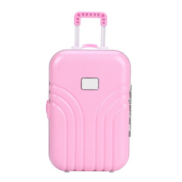 Baby Suitcase Toy Cute Plastic Rolling Suitcase Mini Luggage Box (Pink)