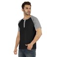 thumbnail image 3 of Inkmeso T-Shirts à Manches Courtes Raglan en Coton Léger Unis T-Shirt Classique Henley pour Hommes, 3 of 7