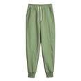 thumbnail image 1 of Ceisia Men Solid Color Loose Casual Pants Elastic Waist Drawstring Sports Gift Work Trousers, 1 of 4