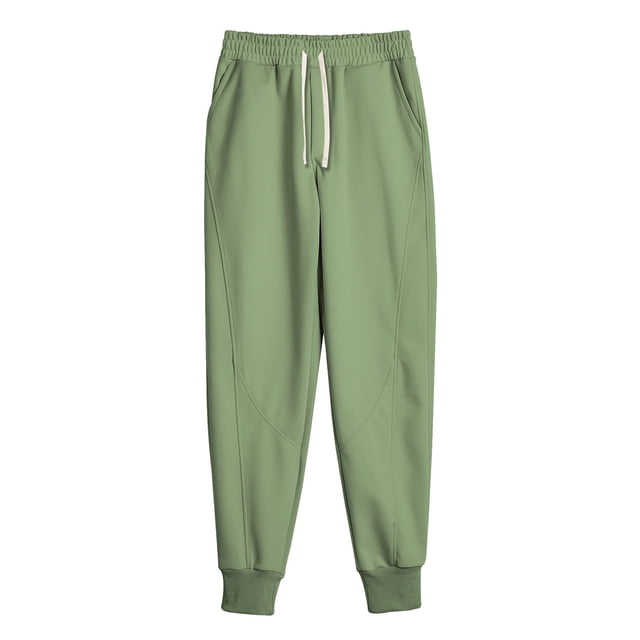 Ceisia Men Solid Color Loose Casual Pants Elastic Waist Drawstring Sports Gift Work Trousers