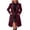 Wine, variant on Miqool Trench Coat Women Double Breasted Pea Coat Classic Notch Lapel Wool Blend Long Sleeve Overcoat