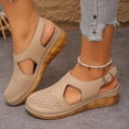 thumbnail image 2 of RXMEKW Sandales Compensées pour Femmes avec Bride de Cheville Ajustable, Tige Perforée, Semelle Intérieure Coussinée pour Tenue Décontractée en Noir/vert/beige/blanc, 2 of 5