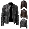 thumbnail image 3 of Thinsony Cotton Mens Motorbike Jacket Windproof Warm Multi Front Pockets Wide Application Motorcycle Jacket brown XXL, 3 of 6