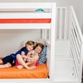 thumbnail image 4 of Max & Lily Lit Superposé Simple sur Simple pour Enfants, Lits Superposés en Bois avec Escaliers et Rangement, Blanc, 4 of 4