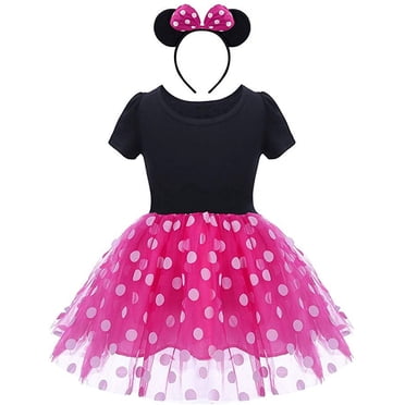 Minnie Costume Baby Girl Dress Mouse Ear Headband Polka Dot Dress