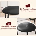 thumbnail image 3 of 4PC Modern Upholstered Dining Chairs with Natural Rattan Back & Metal Legs, Space-Saving for Kitchen, Dining Room, 3 of 7