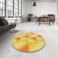 thumbnail image 4 of Ahgly Company Tapis d'Intérieur Ronds Lavables à la Machine, Style Transitionnel, Jaune Audacieux, 7 Pieds Rond, 4 of 7