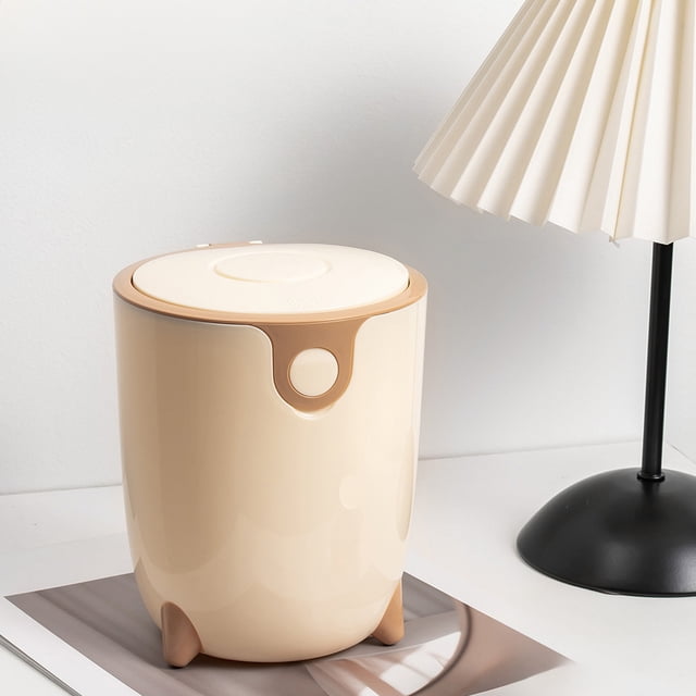 Aodebiao Mini Trash Can for Desk Small Garbage Bin with Lid Multifunctional Storage Basket for Home Office Living Room Bedroom Countertop Waste Bin Compact Plastic Organizer