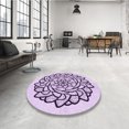 thumbnail image 4 of Ahgly Company Tapis d'Intérieur Lavable à la Machine, Carré, Transitionnel, Fleur Violette Violette, Tapis de Zone, 7 Pieds Carré, 4 of 7