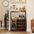 thumbnail image 1 of Ourlova Industry Coffee Bar Cabinet with Wine Rack and Glass Holder Kitchen Sideboard Buffet Cabinet with Wine Rack Storage with Glass Holder and Mesh Door for Kitchen Living Room and Bar, 1 of 7