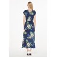 thumbnail image 3 of Robe Longue Simple Hawaïenne pour Femme à Manches Cap Luau 2TG Ananas Jardin Bleu Marine, 3 of 5