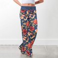 thumbnail image 2 of ORUYROP Womens Wide Leg Yoga Palazzo Pants Casual Printed Drawstring Trousers, 2 of 5