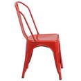thumbnail image 3 of Red Metal Indoor-Outdoor Stackable Chair, 3 of 9