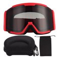 thumbnail image 2 of Ski Goggles, Anti Fog Adjustable Belt Skiing Protection Goggles Double Layer Lenses  For Climbing Black Frame Grey Lens,Black Frame Silver Lens,Black Frame Red Lens,Red Frame Red, 2 of 8