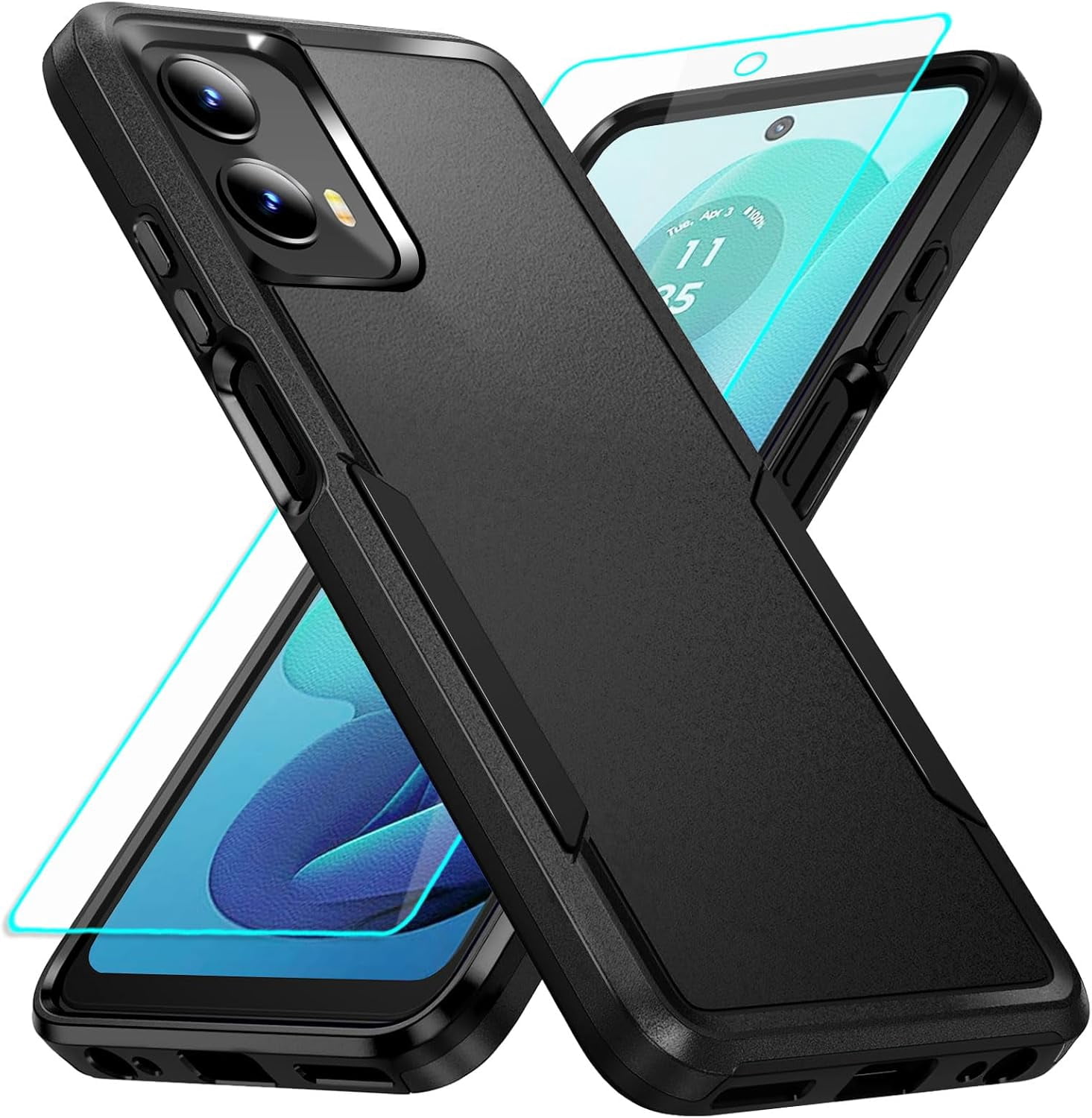 HCTian for Moto G 5G 2024 Case with Screen Protection: Heavy Duty Protective Shockproof and Scratch Proof Cell Phone case for Motorola Moto G 5G 2024