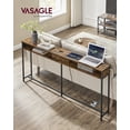 thumbnail image 1 of VASAGLE Table Console Étroite - Table de Sofa de 70,9 Pouces avec 2 Prises et 2 Ports USB, Longue Table d'Entrée pour Couloir, derrière le Sofa, Bureau à Domicile Ou Salon, 1 of 7