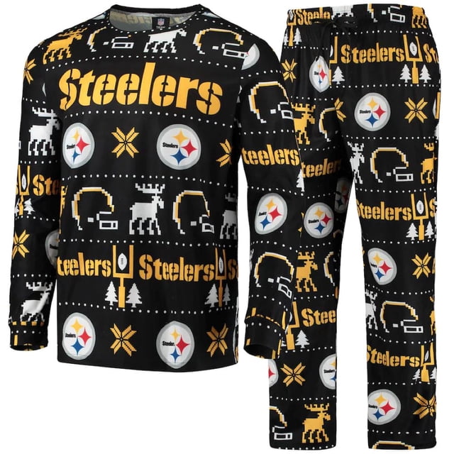 Ensemble de Pyjama Laid avec Mot-Symbole pour Hommes Pittsburgh Steelers NFL
