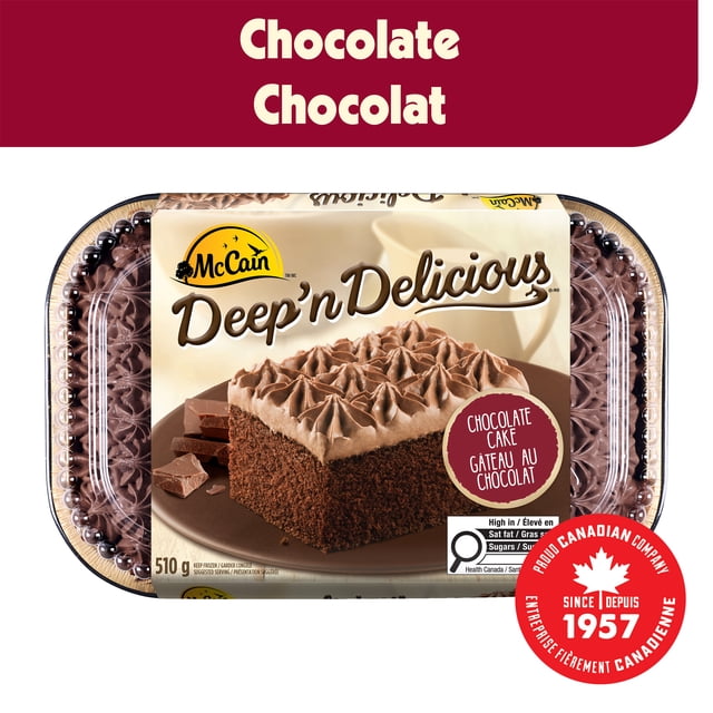 Gâteau au chocolat Deep’n Deliciousᴹᴰ McCainᴹᴰ, Fabriqué au Canada à partir d'ingrédients canadiens et importés 510g