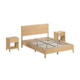thumbnail image 1 of Pemberly Row Lit Plateforme Grand et 2 Tables de Nuit avec Tiroirs en Chêne Blanc, 1 of 7