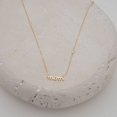 thumbnail image 4 of Mercie Sterling Silver Gold Vermeil Name Necklace “Mom” Script Pendant Bezel Set Stone Detail 18 Inch Everyday Wear, 4 of 8