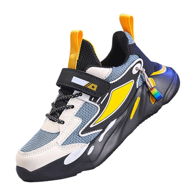 MIASHUI Chaussures de Course pour Enfants Garçons Filles, Chaussures de Jogging Décontractées pour le Gym, Noir, 11-11,5 Ans