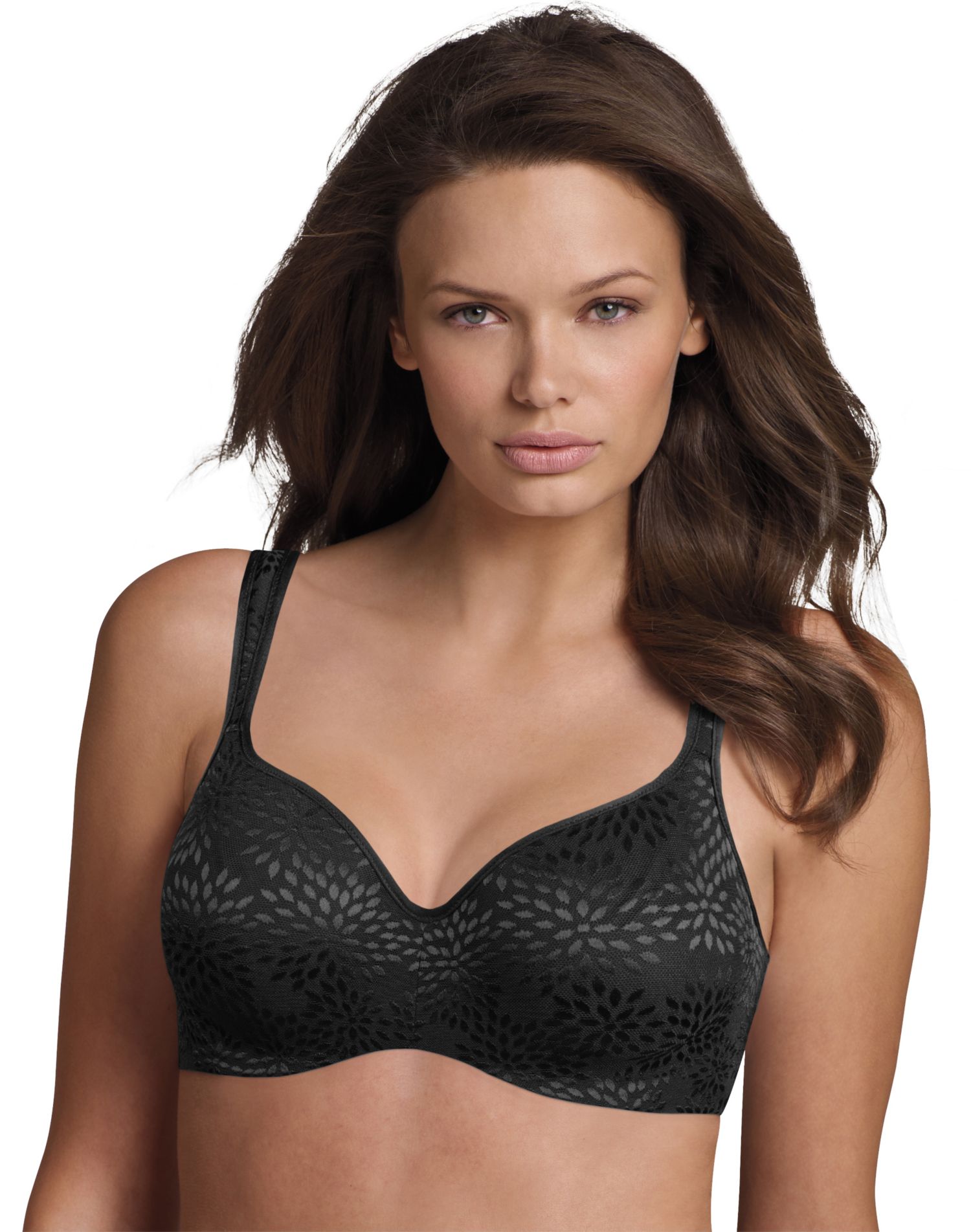 Playtex Womens Secrets Body Revelation Underwire Bra, 36D, Black Jacquard