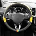 thumbnail image 2 of Universal Spectrum Microfiber Leather Steering Wheel Cover for Cars Trucks SUVs Yellow/Black, 2 of 6