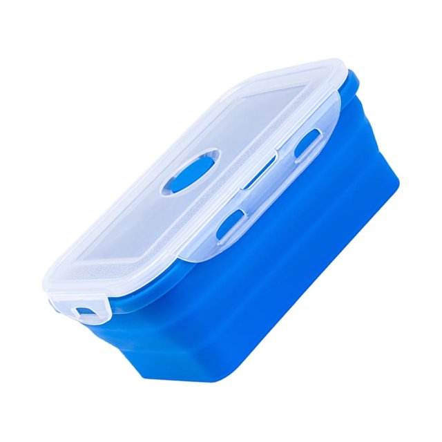 ZheElen Silicone Lunch Box Food Grade Silicone For Safe And Healthy Meals On Go deep blue 800ml 1Set