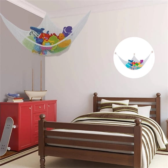 Hollow Out Toy Storage Organiser, Space-Saving Wall-Mounted Solution with Sturdy Polyester Mesh for Easy Visibility, Convenient Storage for Bedrooms and Playrooms
