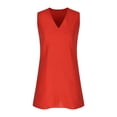 thumbnail image 4 of Robe en Lin pour Femme, Robe Midi Sans Manches à Col en V, Robe d'Été Décontractée pour Femme, 4 of 5