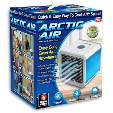 Arctic Air Refroidisseur Portatif pour Espace Personnel – Refroidisseur d’Air Évaporatif Compact et Écoénergétique avec Lumière d’Ambiance Intégrée Compatible USB et Prise Murale