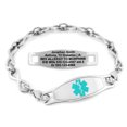 thumbnail image 1 of MedicEngraved Bracelet d'Alerte Médicale Personnalisé en Acier Inoxydable - Maillon Infini 6 mm, 1 of 7