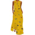 thumbnail image 1 of Bellella Robe Longue Maxi pour Femmes, Robe Débardeur à Col en V, Imprimé Floral, Robe d'Été de Plage, Ample, Sans Manches, Style de Fête, X 3TG, 1 of 2