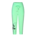 thumbnail image 4 of Achat en Ligne! Georges Pantalons de Randonnée Joggers Femme Mode Cordon Poches Taille Élastique Capris à Imprimé, 4 of 6