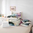 thumbnail image 4 of Colorful Butterfly 7 Pcs Bed In A Bag Blue Purple Hydrangea Bedding Set Full for Girls Boys Kids Rustic Farm Floral Comforter Set With Sheets Dreamy Butterfly Print Bed Set Romantic Style Sheet Set, 4 of 5