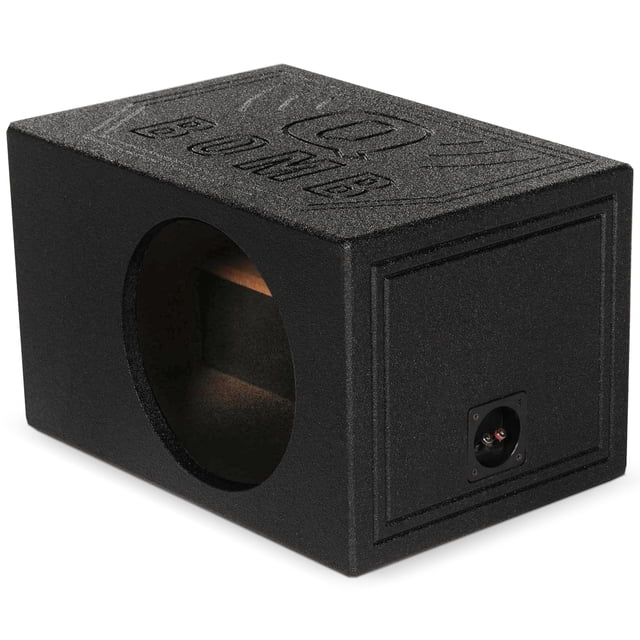 QPower QBOMB8VL Single Caisson de Basses pour Voiture de 8 Pouces avec Évent et Porté, Boîtier de sous-Marin