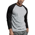 thumbnail image 3 of SLM T-Shirt Raglan de Baseball en Coton à Manches Longues pour Homme - Gris/noir - TG, 3 of 5